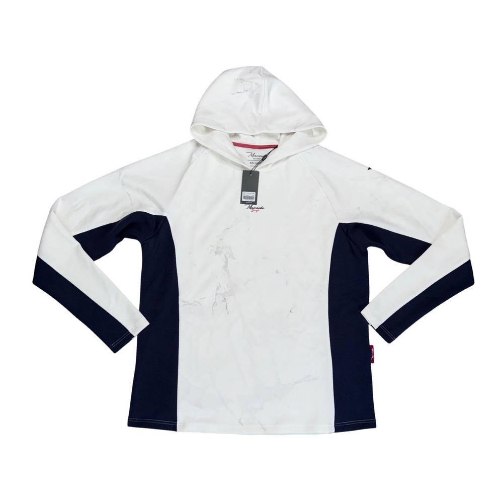 Macade Marble Course Script Hoodie Mens XXL White Navy NEW Golf Performance